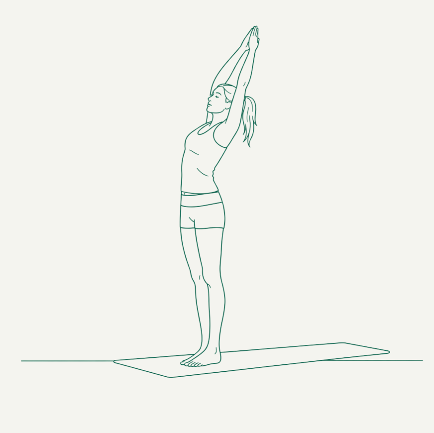 Standing overhead reach illustration